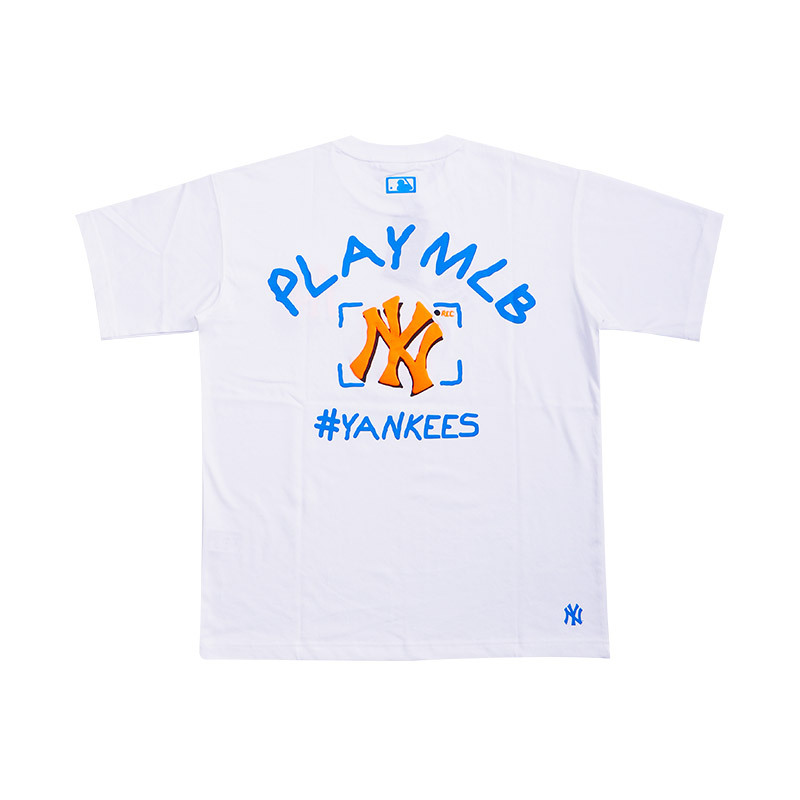 MLB PLAY系列短袖白色橙标T恤NY 31TS06031-50W·白色橙标