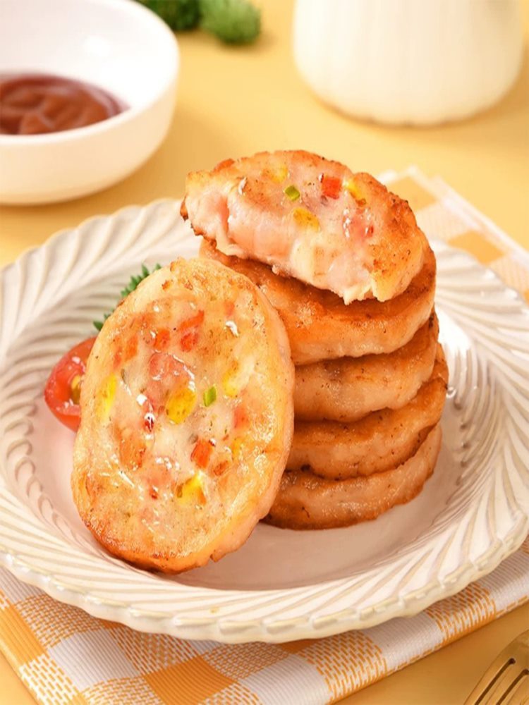 果蔬鲜虾饼 100g*5袋 冷冻半成品 儿童早餐果蔬虾仁 空气炸锅食材