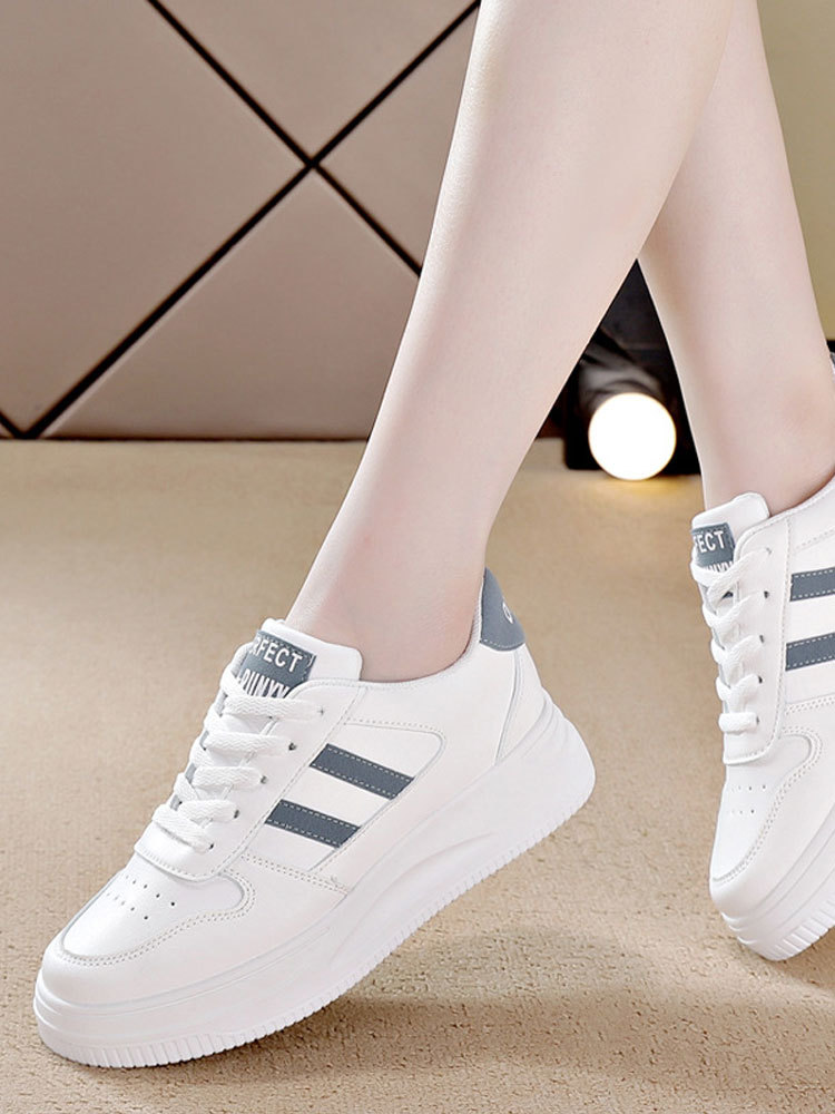 超纤皮面轻便潮流运动鞋小白鞋QR02#·白色