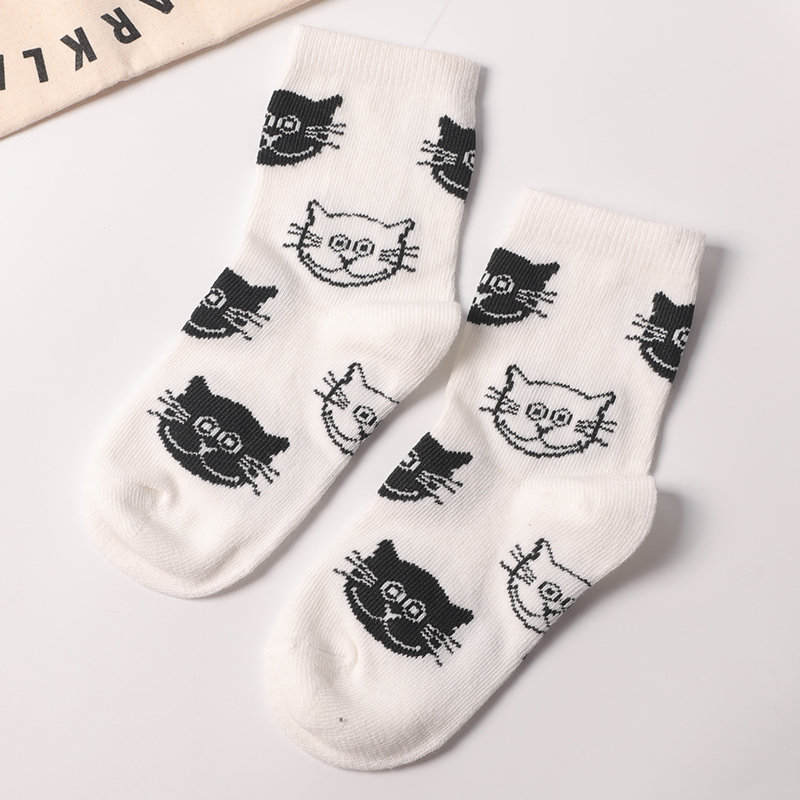 纤丝鸟猫头儿童袜*5双装·混色