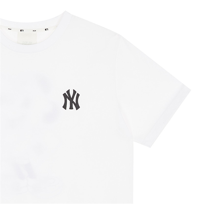MLB 米奇系列短袖白色黑标T恤NY 31TSK1031-50W·白色黑标