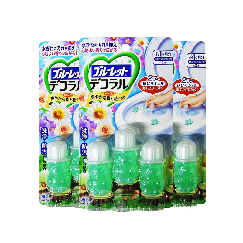日本进口小林制药 凝胶花瓣除臭剂洁厕灵（森林花香）*3组（9瓶）