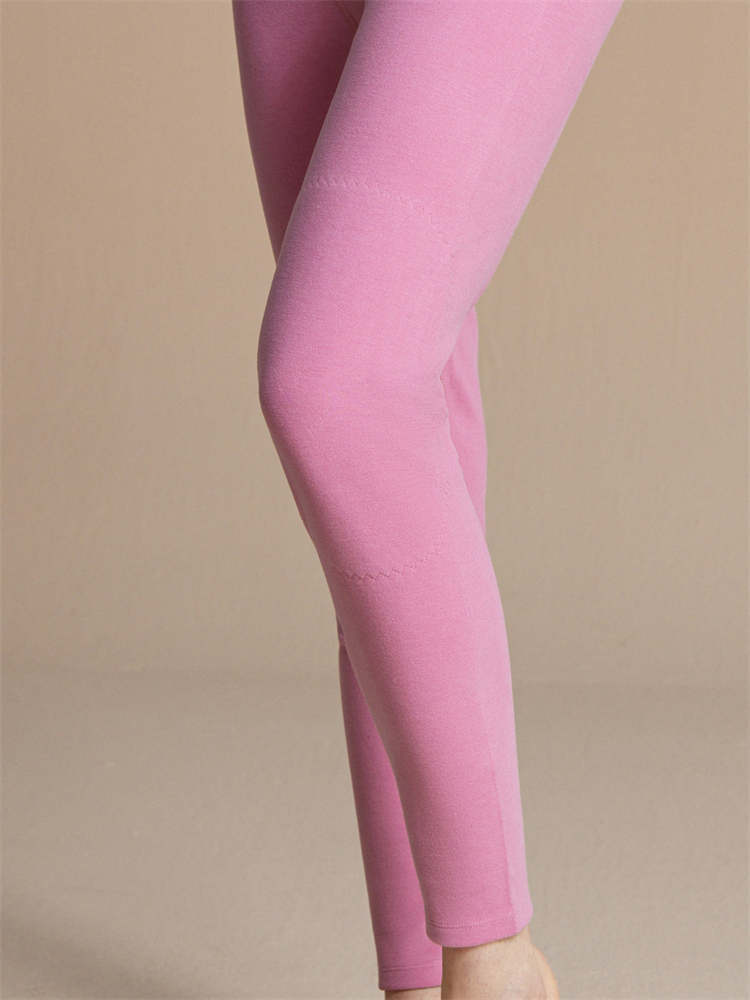 纤丝鸟舒棉超暖双面绒女士护膝单裤2条组·紫色