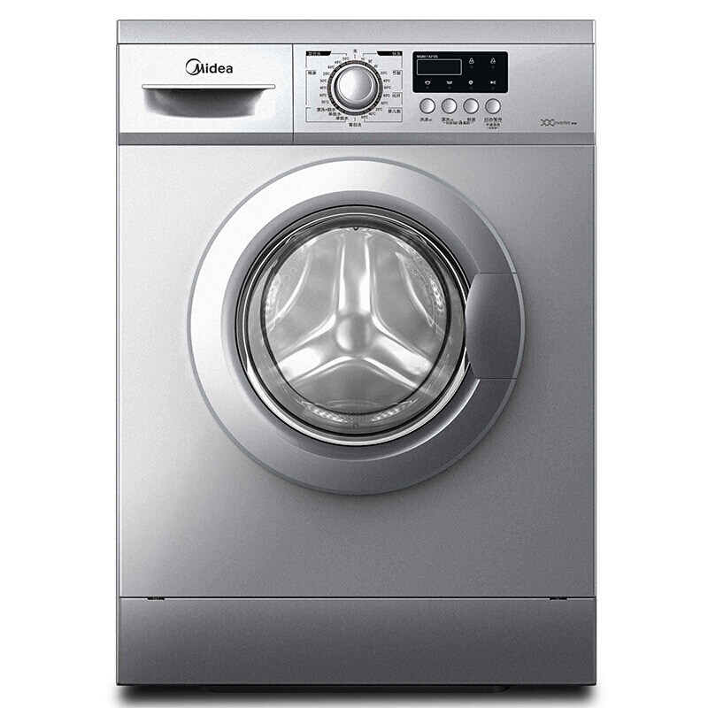 美的8公斤洗衣机全自动滚筒变频家用洗衣机银色mg80-1421ds