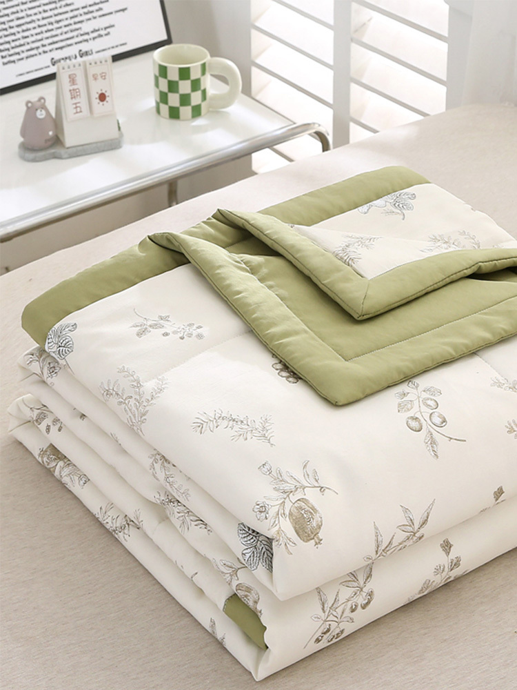 悠梦 雅帛水洗棉麻被200*230CM 玉芙蓉YB-13136