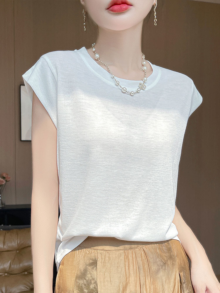 【爆款特价】凉爽透气莱赛尔天丝宽松飞袖百搭上衣·胭脂红