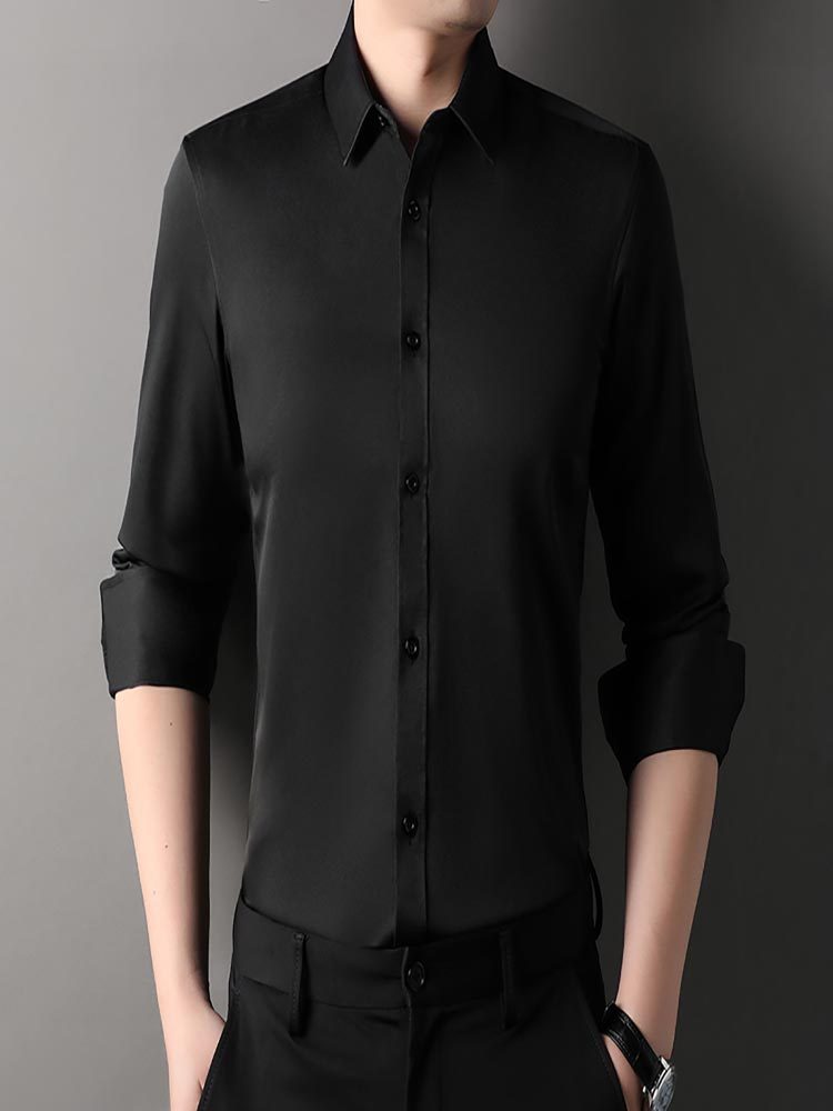 富铤2023秋季长袖商务休闲时尚衬衫C801-6色可选·大地黑