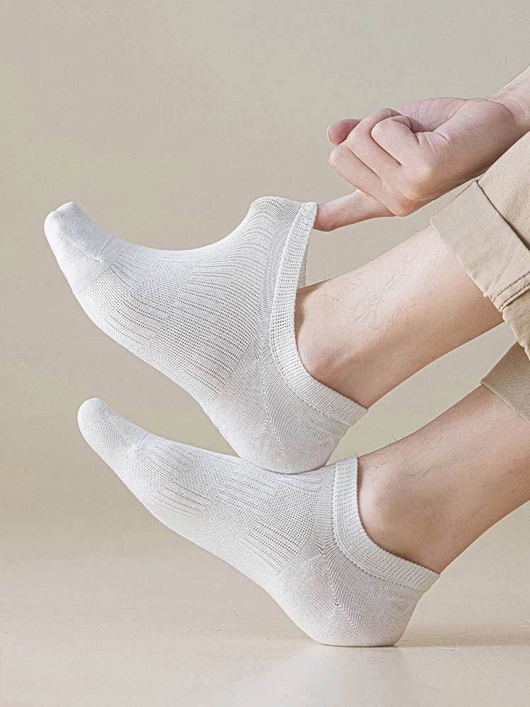 5双装春夏苎麻透气网眼防臭隐形船袜男女袜8860#·男袜