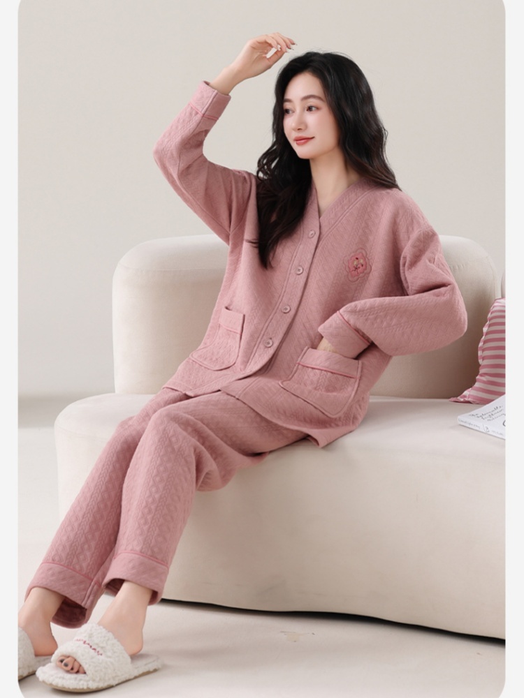 安曼纯棉加厚夹棉高级感家居服33328·D33325