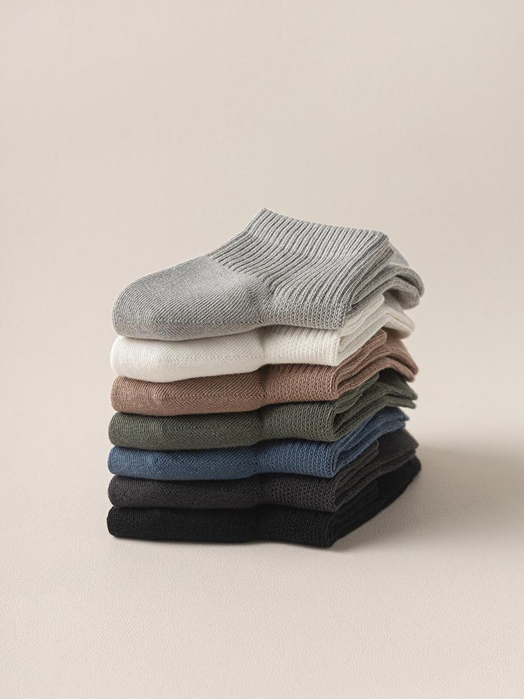 5双装春夏苎麻透气网眼防臭短袜男女袜8854#·女袜