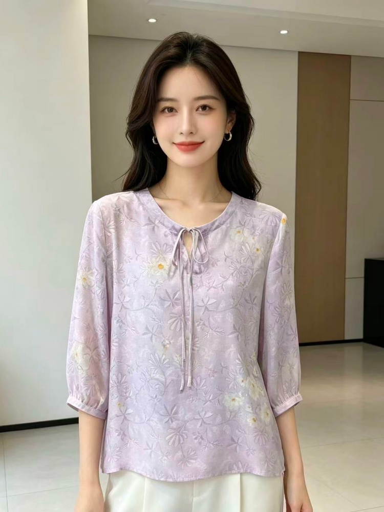锦纯桑蚕丝罗上衣J20260344·紫色