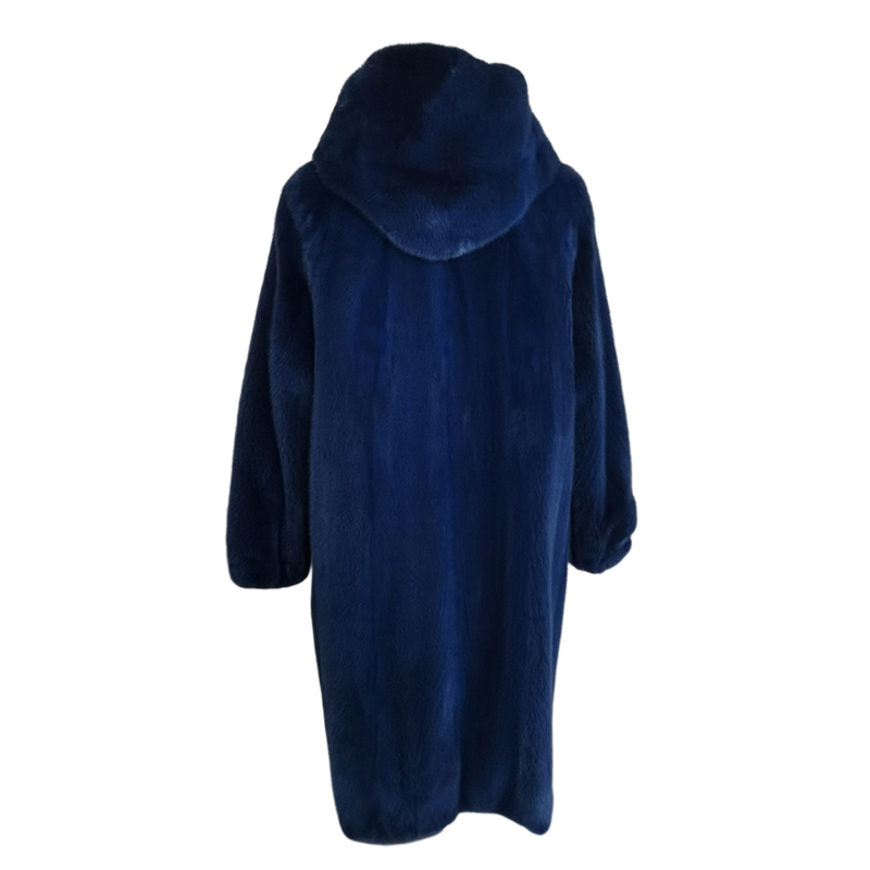 索娜斯段染丹麦进口水貂大衣·藏蓝色