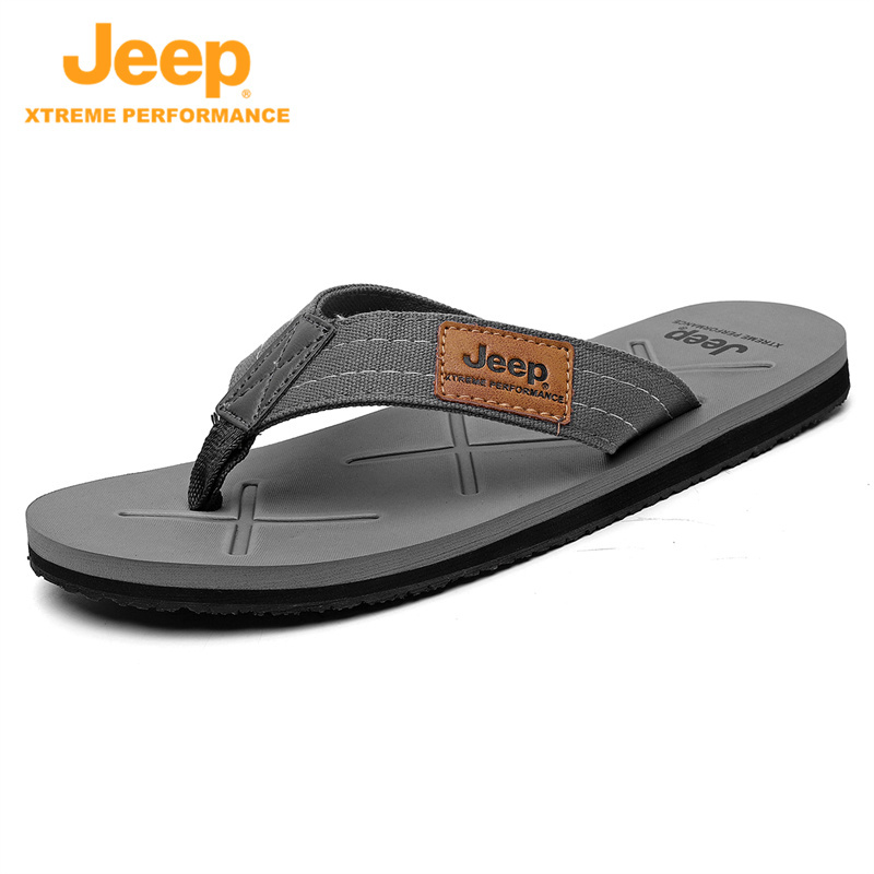 jeep新款拖鞋男夏季外穿人字拖男士防滑P212291403·灰色