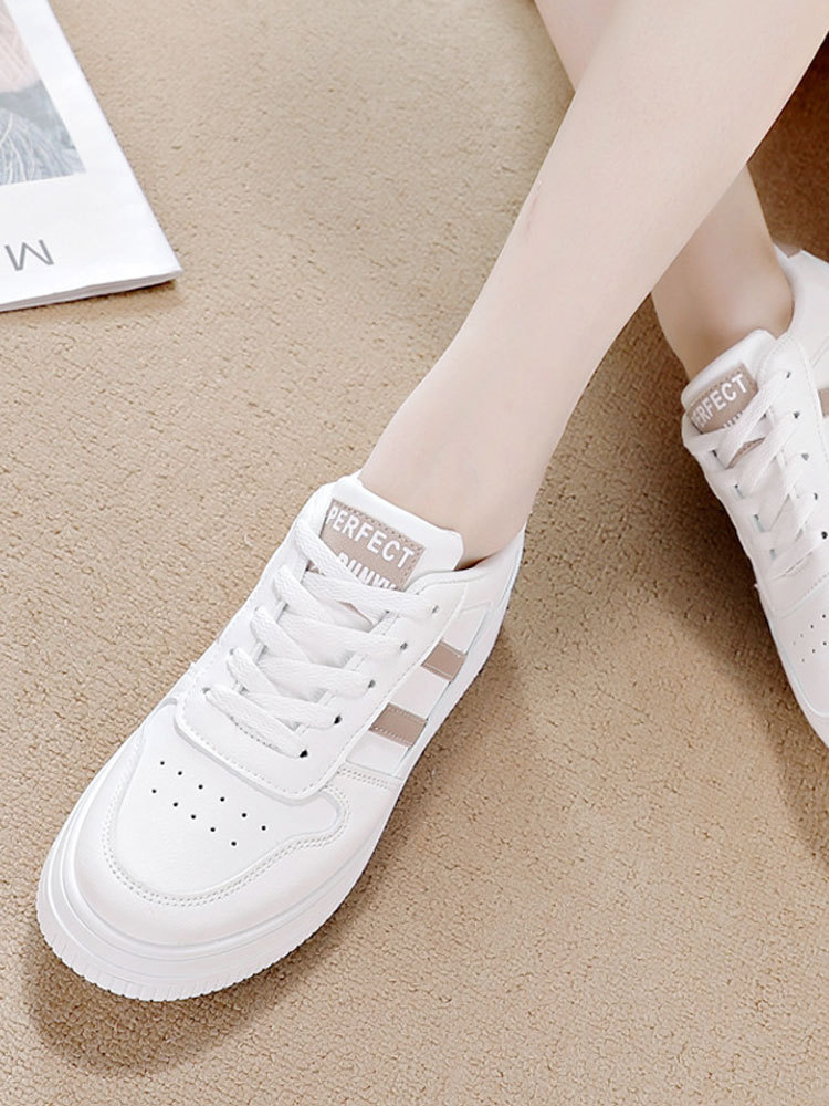 超纤皮面轻便潮流运动鞋小白鞋QR02#·白色