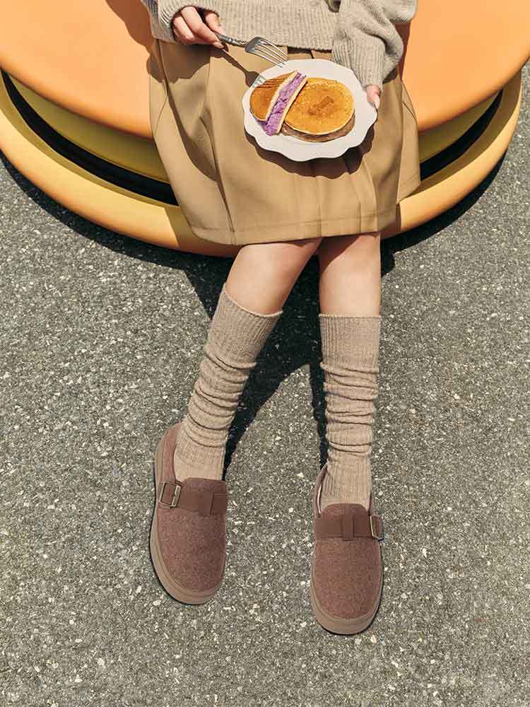 日本品牌Pansy加宽厚底女士勃肯款休闲鞋·灰色