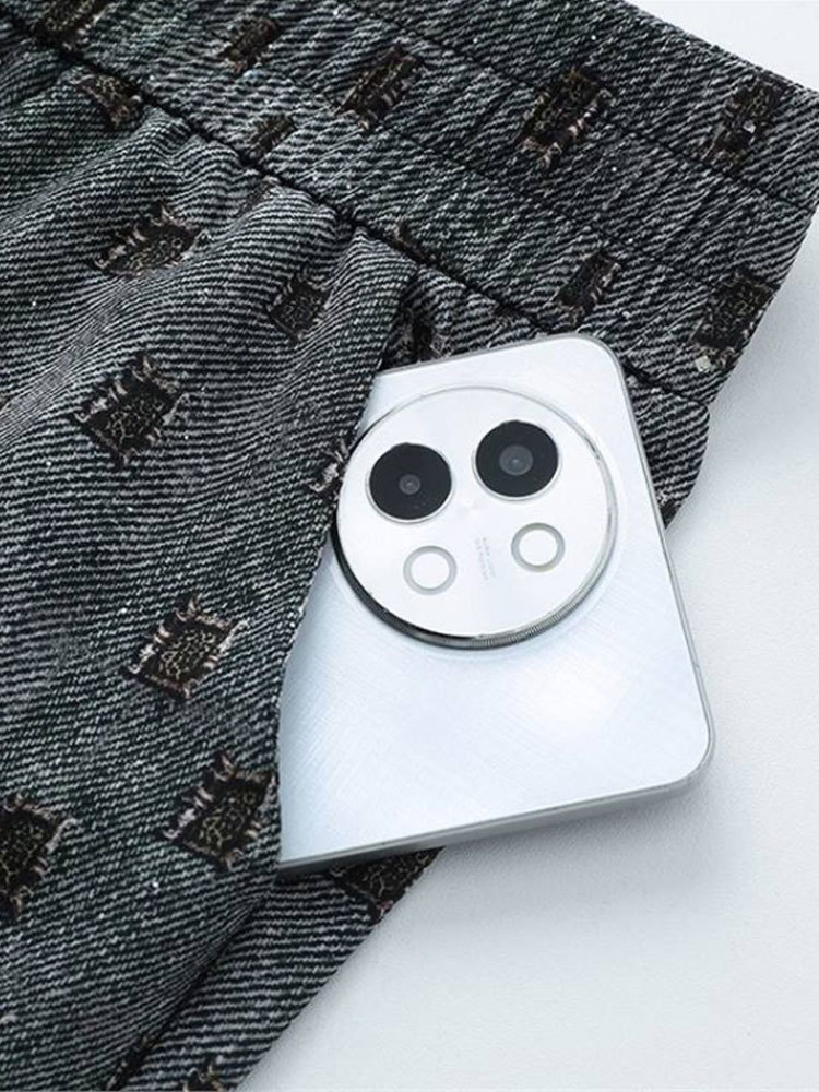 百搭花型松紧腰系带直筒阔腿裤2618#·牛仔灰