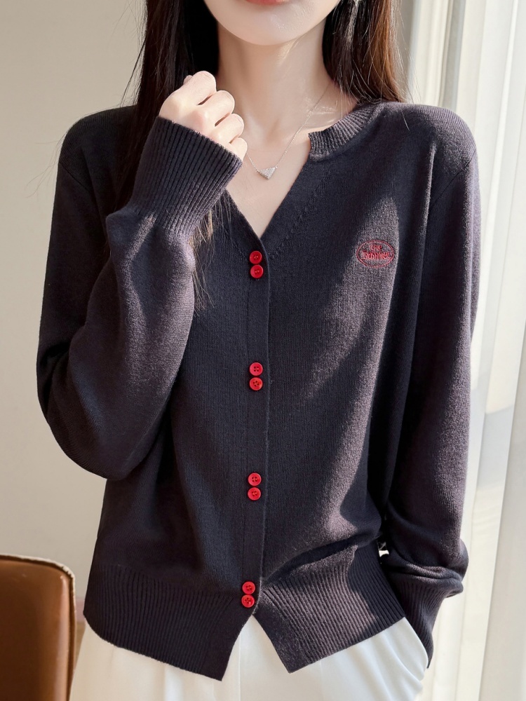 【精纺羊毛】特舒V领纽扣开衫针织衫TS-610·大象灰