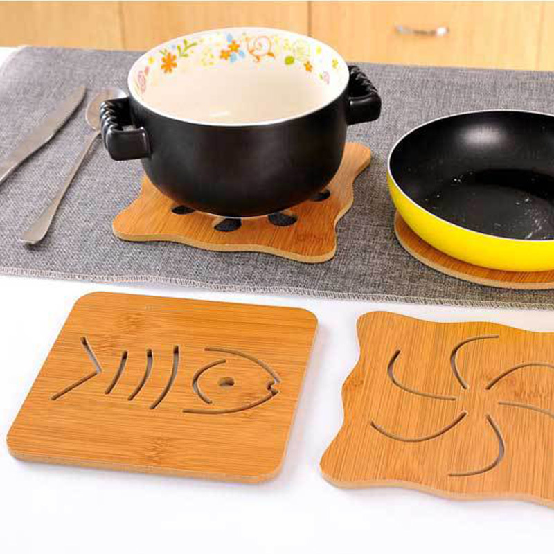 olevo厨房木质镂空餐垫（6大6小）