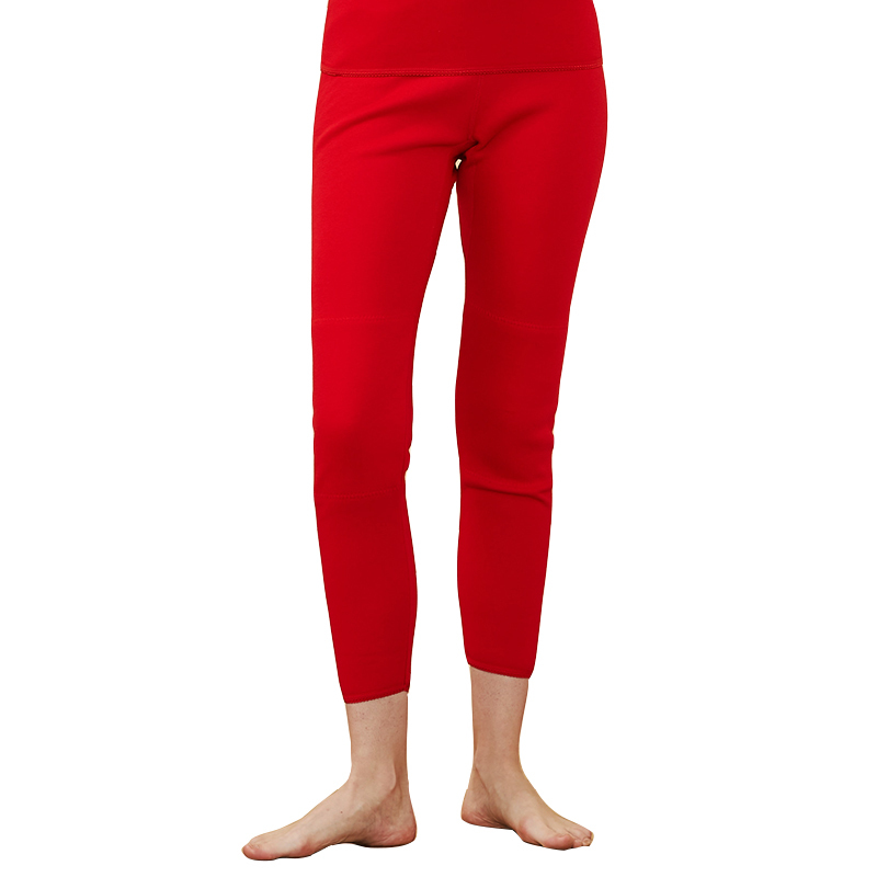 纤丝鸟热暖超柔系列女士圆领护膝套装2套组·中国红