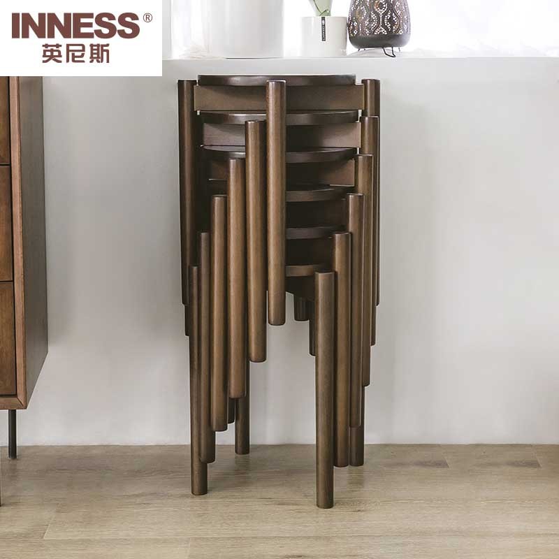 英尼斯（INNESS）实木可叠放圆凳