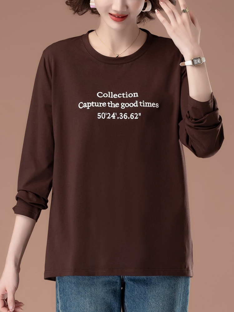 【95棉】凯诗帕字母刺绣T恤6420·咖啡色