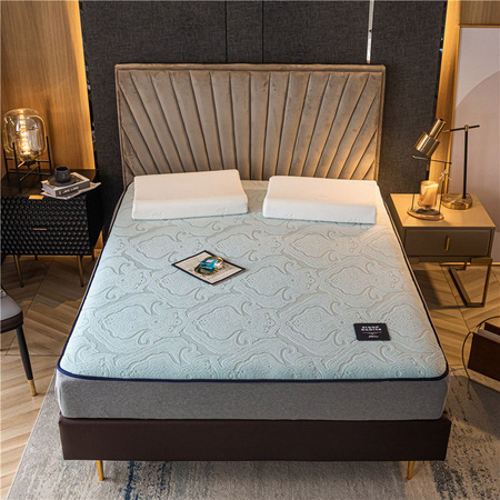 雅鹿2020提花绒纳米发热科技功能床垫7公分冰蓝