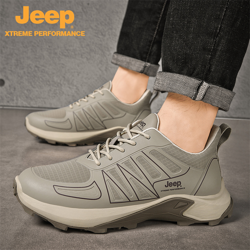 jeep新款男鞋厚底减震跑步P231291203·沙色