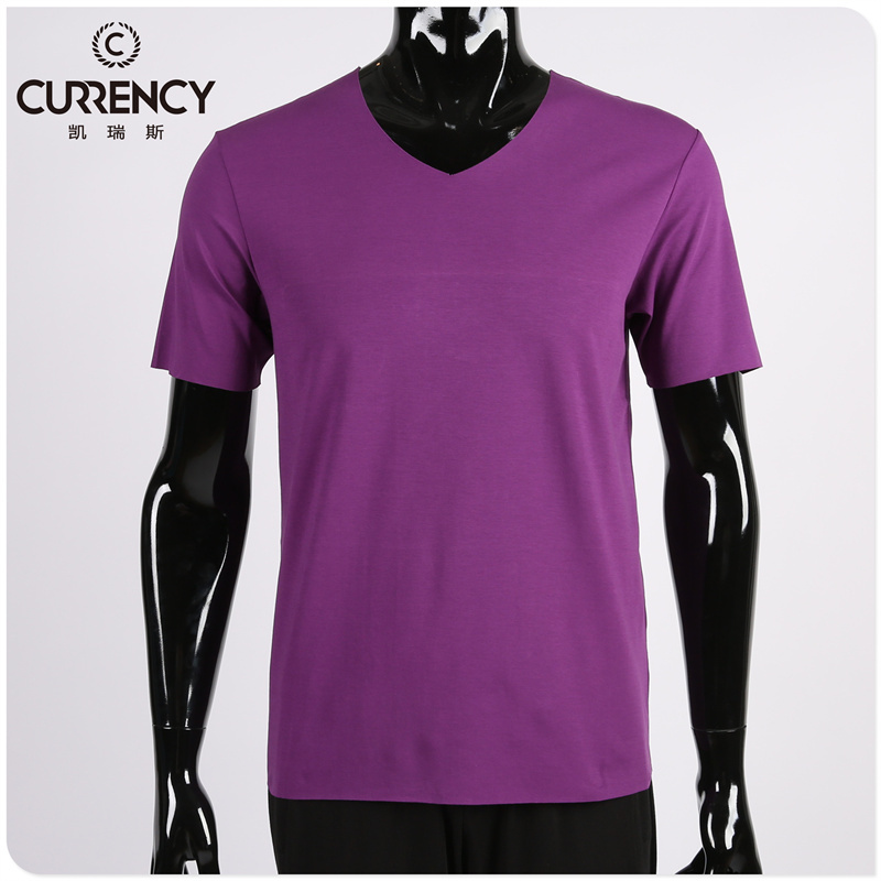拼速抢-凯瑞斯超柔长绒棉居家系列半袖衫2件组-（紫色/靛蓝色）