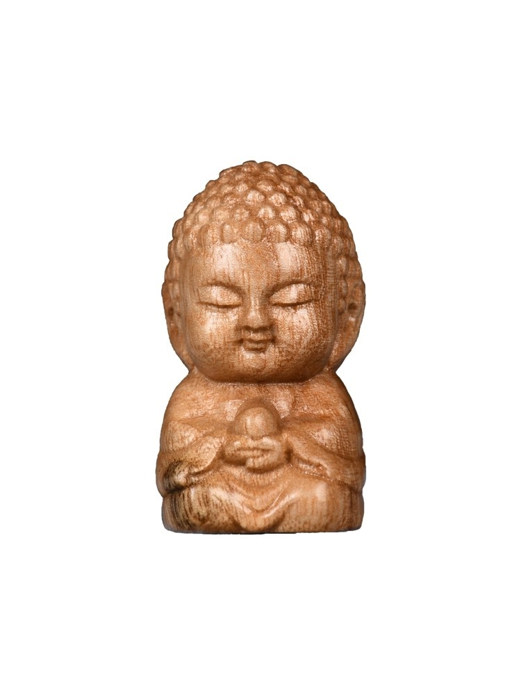 百年许氏 香樟木释迦摩尼小如来佛像客厅车载摆件