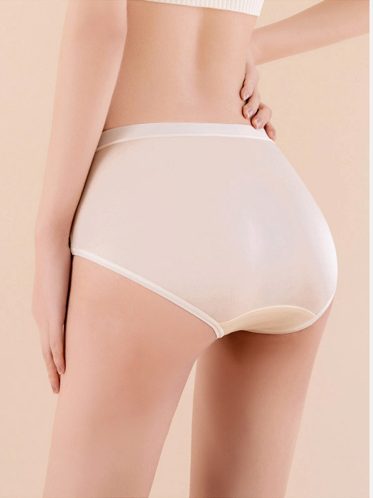 4条装100桑蚕丝纯真丝中高腰轻薄健康内裤313#·4色混装