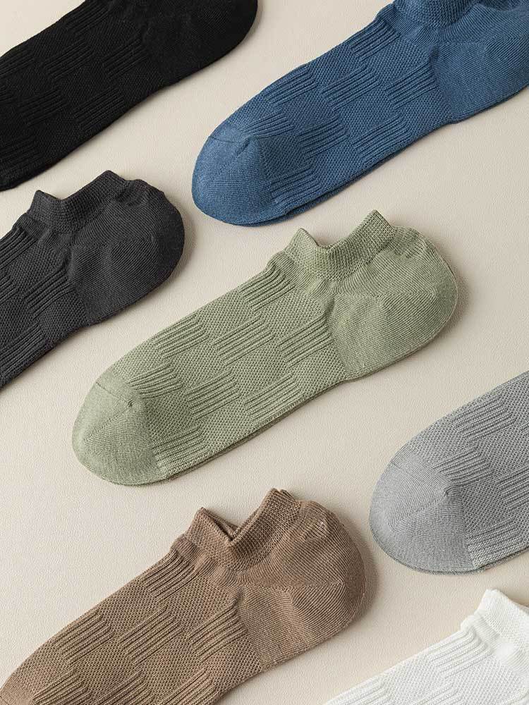 5双装春夏苎麻透气网眼防臭隐形船袜男女袜8860#·男袜