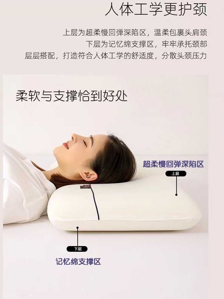 【一对装】云婉家深睡星球枕芯pro双芯零压慢回弹记忆枕助睡眠枕头护颈枕