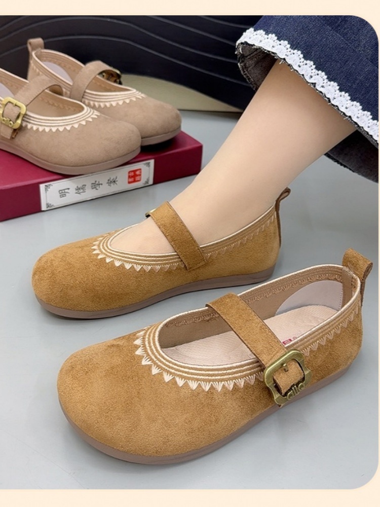 京昇女轻便柔美平底单鞋G57·卡其