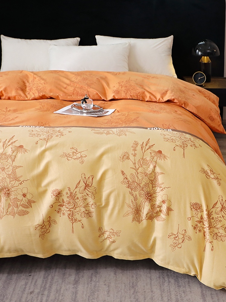 多宝雅2025新款纯棉生态磨毛保暖加厚印花单被套·绿风铃桔