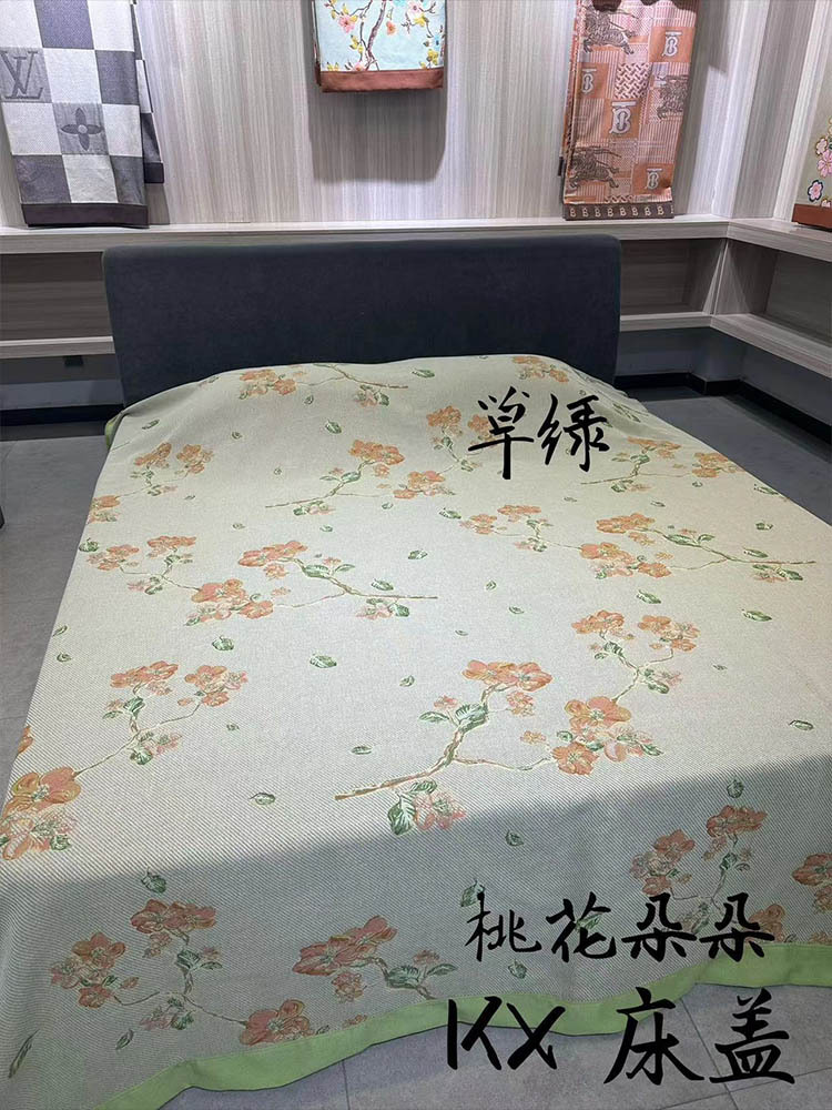 维众纯棉纱布床盖·桃花朵朵