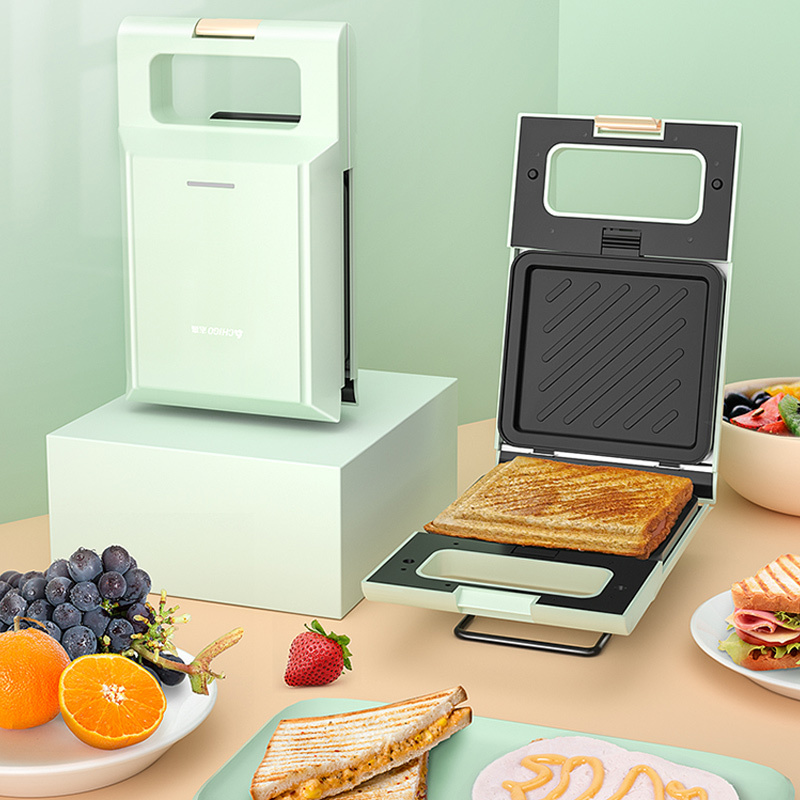志高 ZG-BC301早餐机轻食机可拆洗双面电饼铛压烤机·绿色