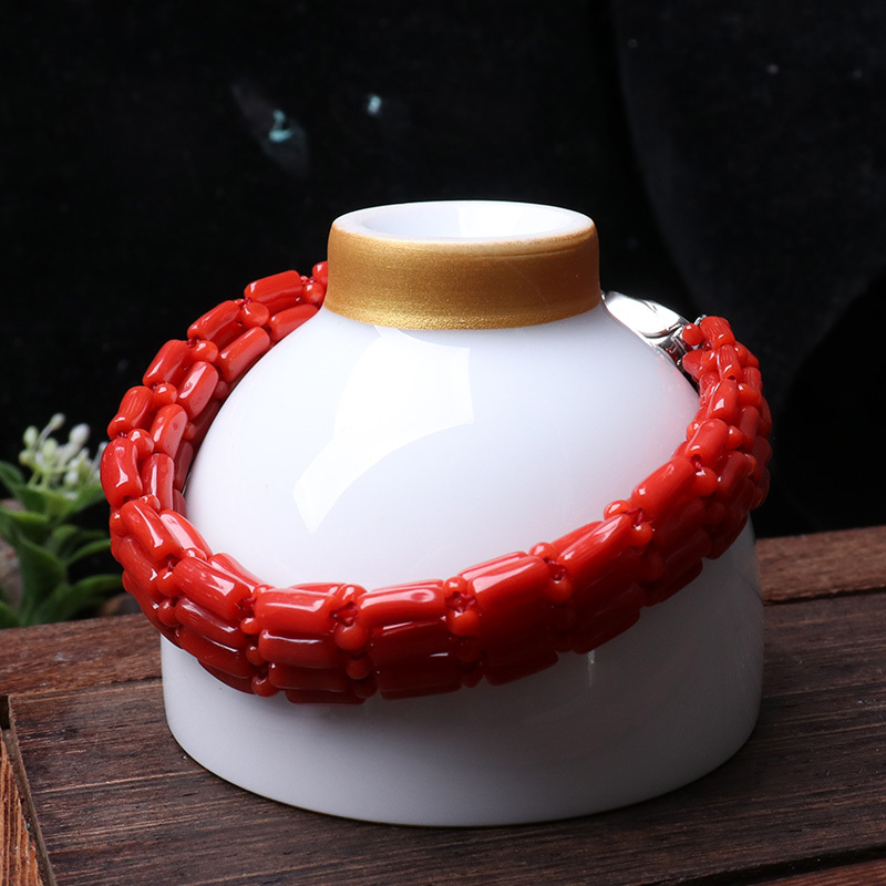 映时红珊瑚手工编富贵高雅 手串