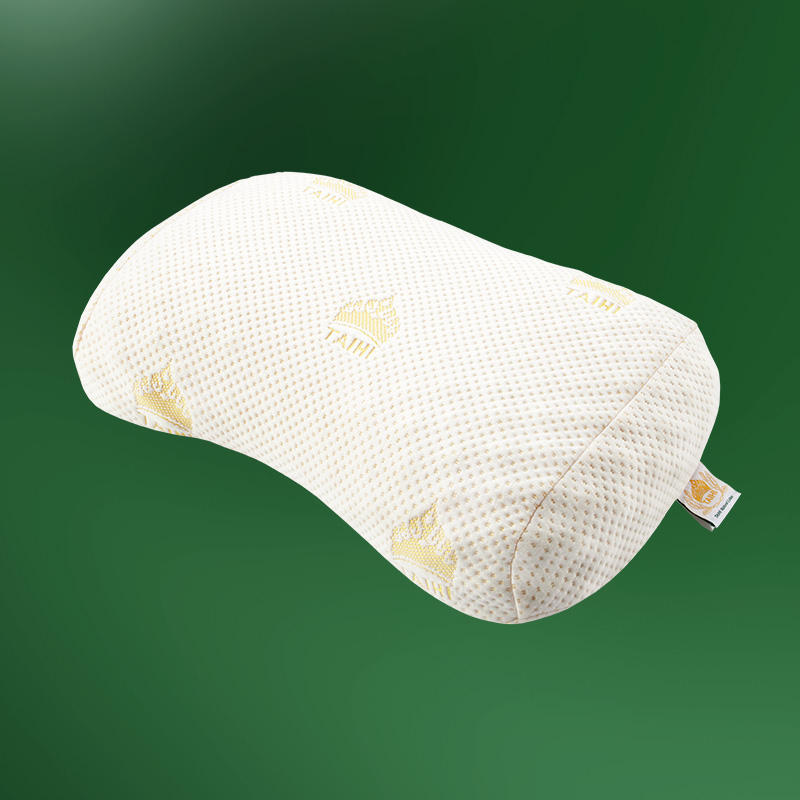 泰嗨 花生按摩枕头枕芯 送枕套 天然乳胶枕 泰国原产进口·米黄色皇冠