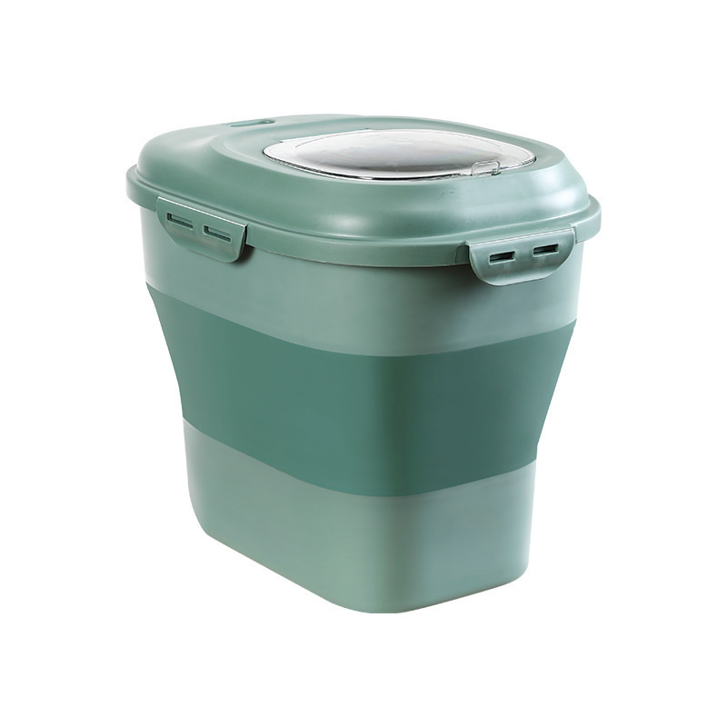 新款 50斤日式防霉防潮米桶储物桶·绿色