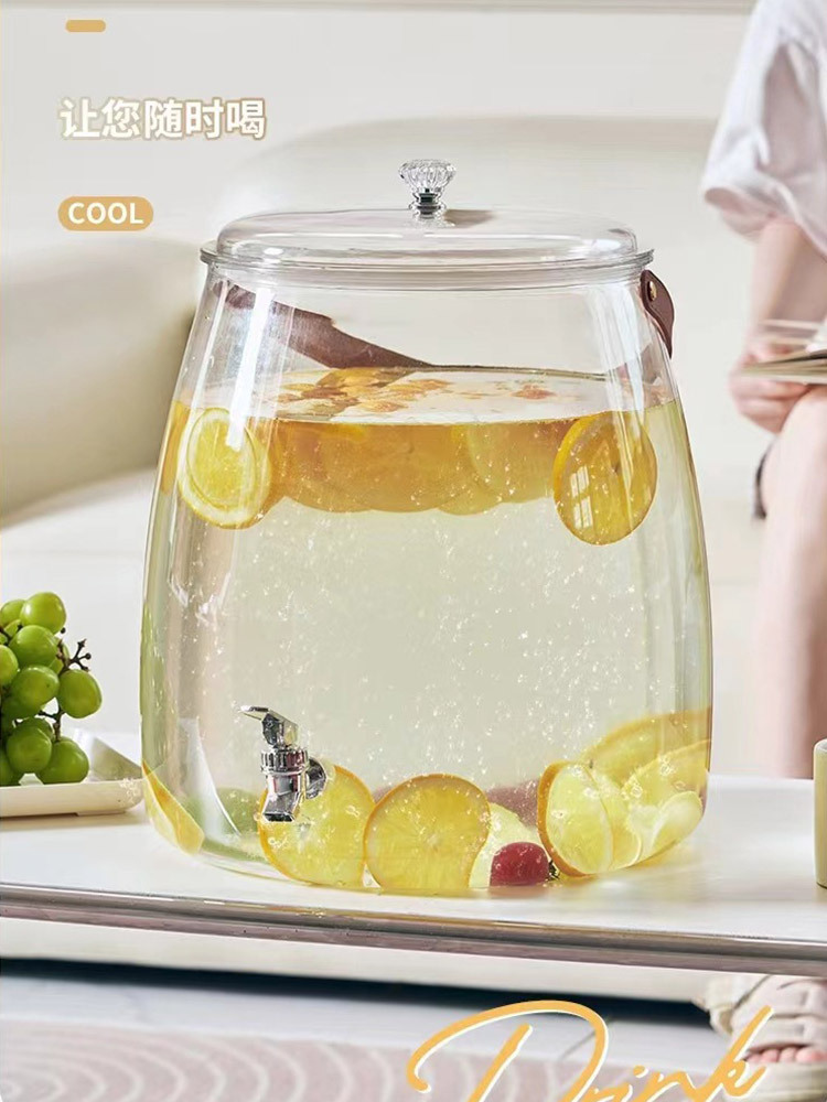 带龙头大容量冷水壶5.3L带底座