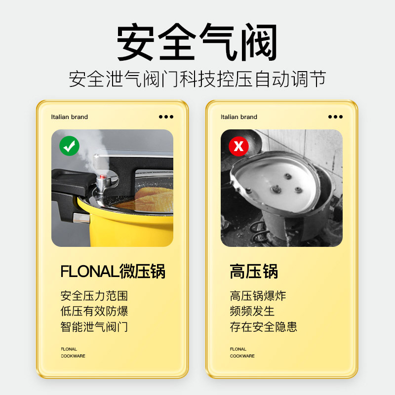 FLONAL/弗罗纳 火山岩系列 微压锅 20cm 意大利进口·黄色