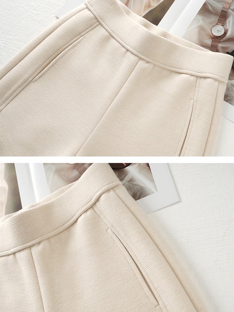 【大牌代工厂出品】和顺圣加厚绒桑蚕丝羊毛直筒裤2980·深灰色