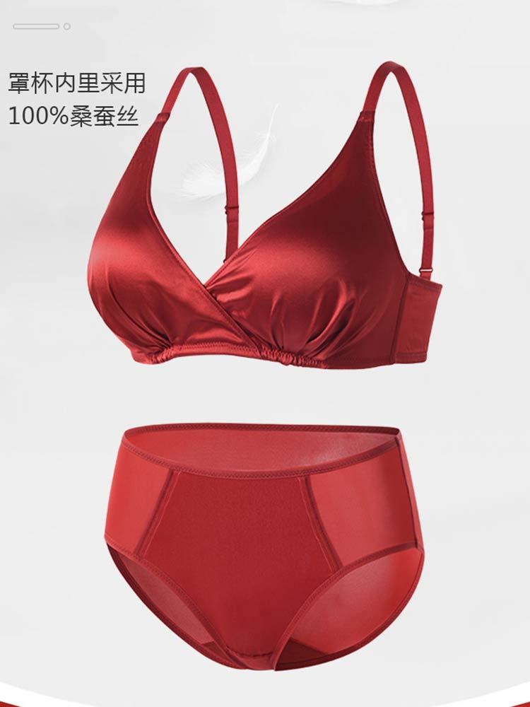 婵阅专柜高货本命年桑蚕丝文胸内裤套装·TG02S252-文胸