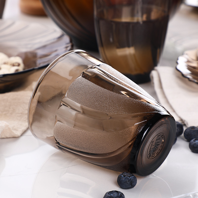 多莱斯DURALEX 法国进口钢化玻璃餐具碗盘碟套装微波炉适用14件套·咖啡色