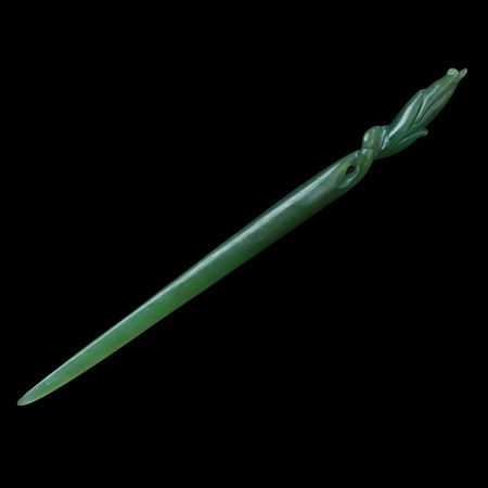 映时碧玉发簪把玩件