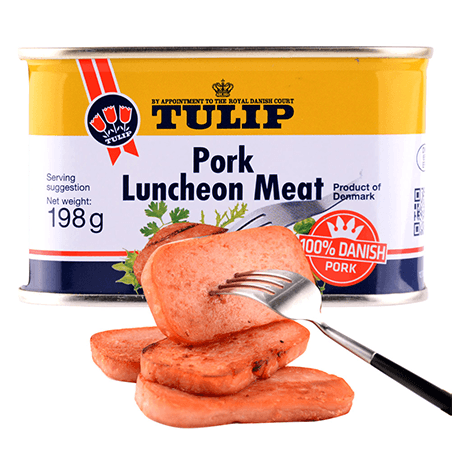 丹麦进口郁金香经典午餐肉罐头198g*4罐·经典午餐肉
