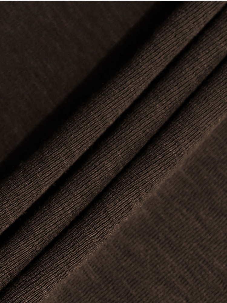 【磨毛薄绒】修娴设计感超弹羊绒质感T恤W01·黑色