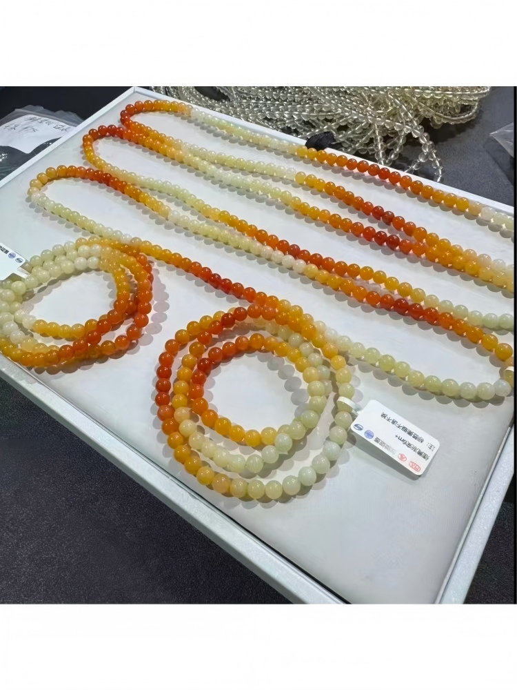 （纯粹珠宝）缅甸黄龙玉多宝项链5mm+