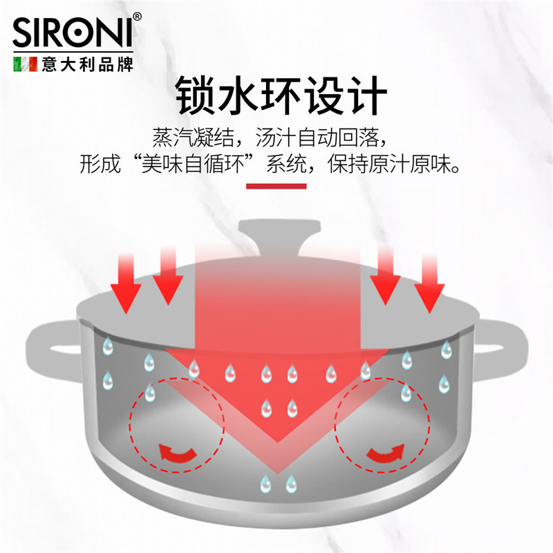 SIRONI/斯罗尼 酷彩系列 珐琅铸铁汤锅 22CM/2.8L 3色可选·蓝色