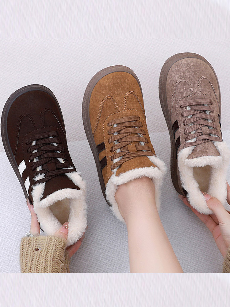 加绒系带德训女鞋302#·卡其色